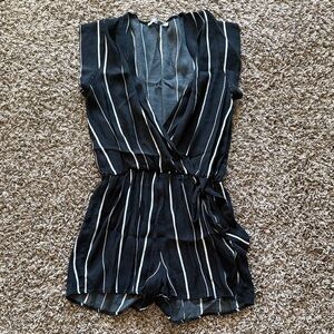 Sweet Rain Black and White Striped Jumpsuit